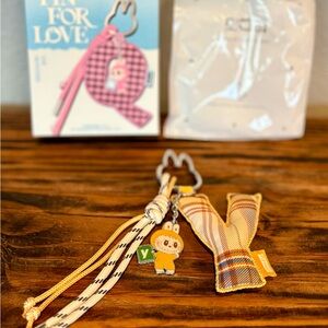 Pop Mart Labubu The Monsters Pin for Love Series Pendant Keychain Set, Letter Y